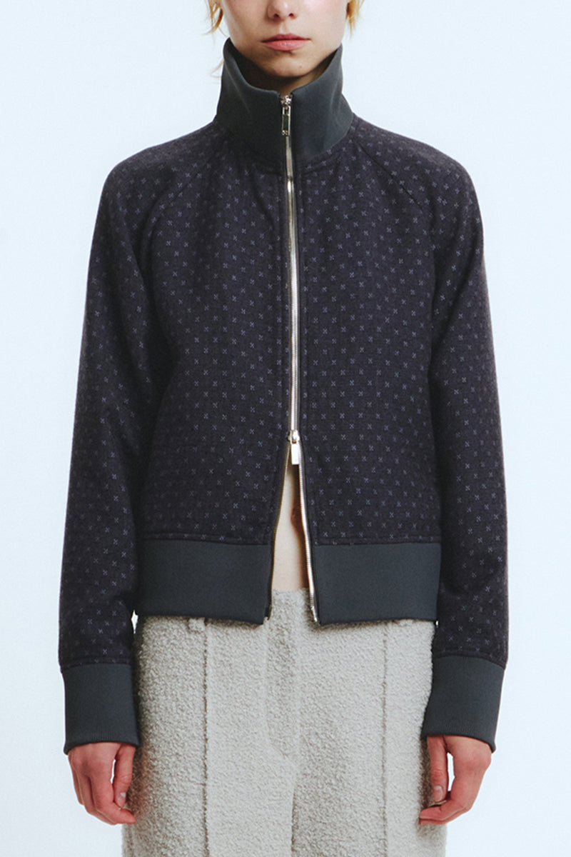 WOOL TRACK JUMPER Purple
