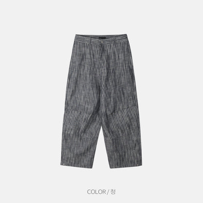 Pinstripe Wide-Leg Pants