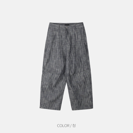Pinstripe Wide-Leg Pants