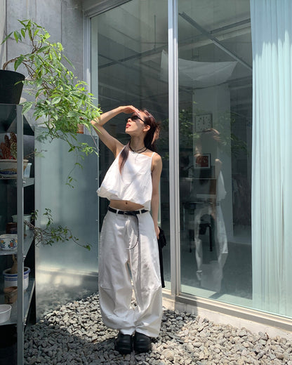3D Wide Tuck Pants
