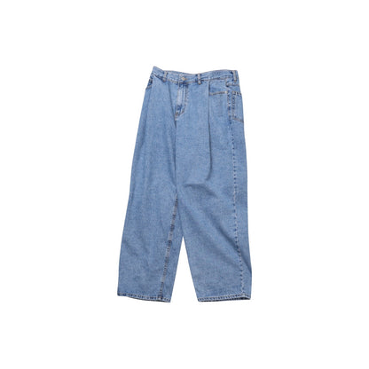Wide Tuck Denim Pants