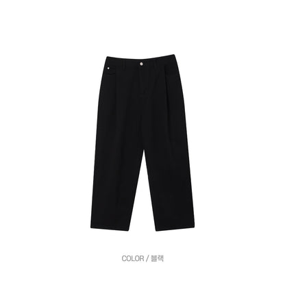 Wide Tuck Denim Pants