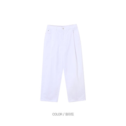 Wide Tuck Denim Pants