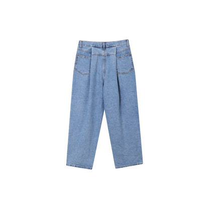 Wide Tuck Denim Pants