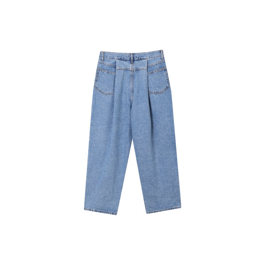 Wide Tuck Denim Pants