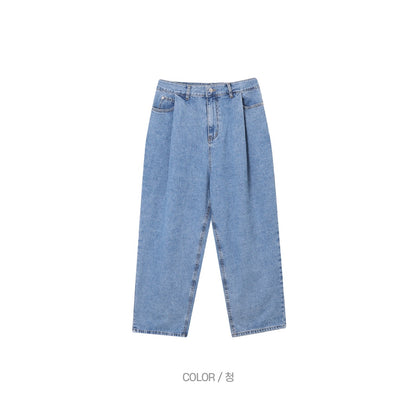Wide Tuck Denim Pants