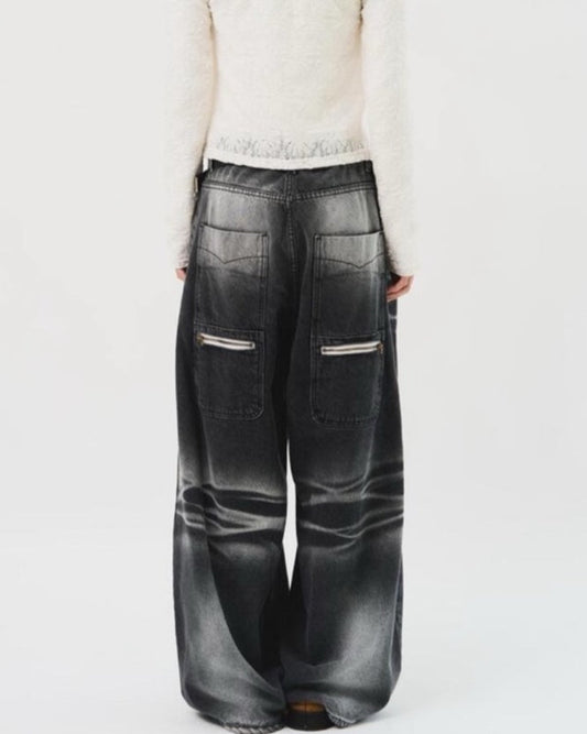 Wave Wash Wide Denim Pants