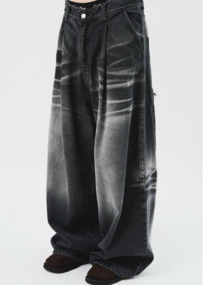 Wave Washed Wide Denim Pants