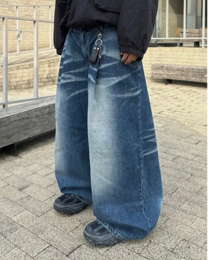 Wave Washed Wide Denim Pants