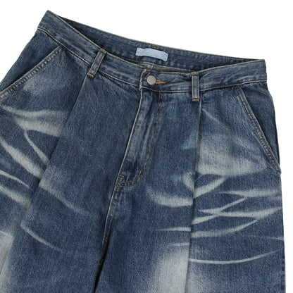 Wave Washed Wide Denim Pants
