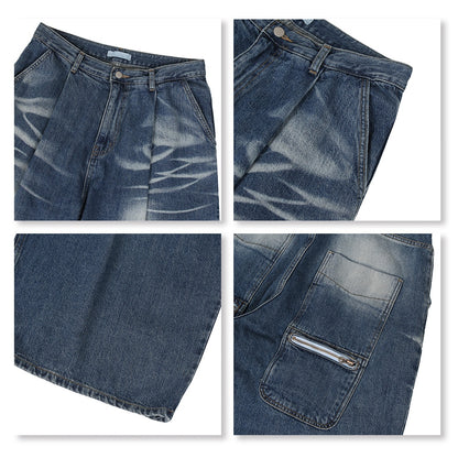 Wave Washed Wide Denim Pants