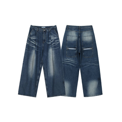 Wave Washed Wide Denim Pants