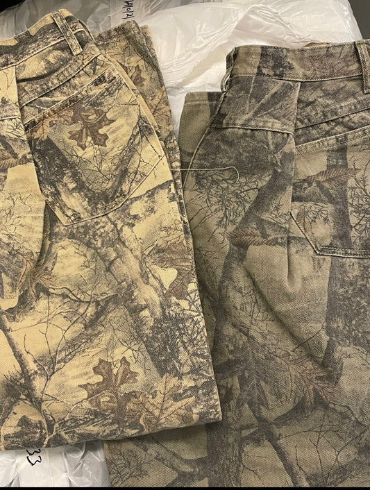 Real Tree Pattern Wide Pants