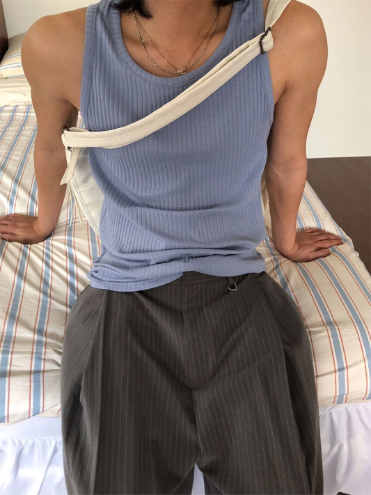RIBBED COTTON TANK TOP