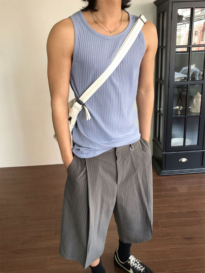 RIBBED COTTON TANK TOP