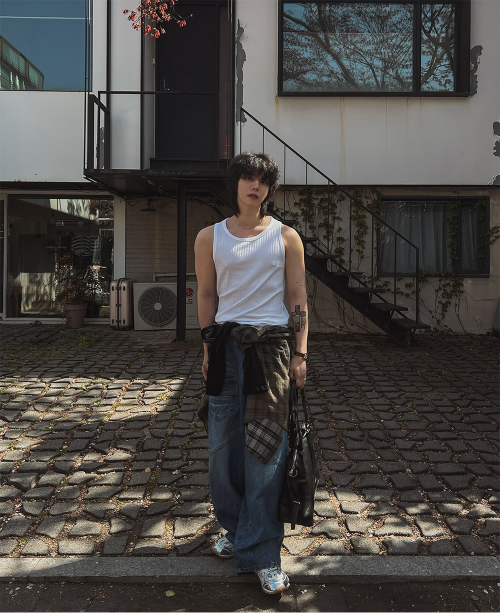 RIBBED COTTON TANK TOP