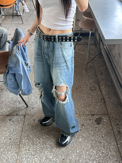 DESTROYED VINTAGE WIDE DENIM