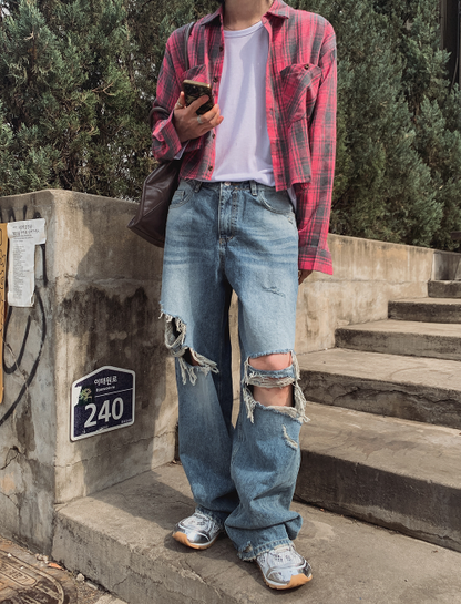 DESTROYED VINTAGE WIDE DENIM