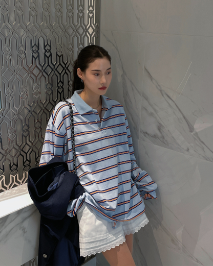 STRIPED RUGBY POLO SHIRT