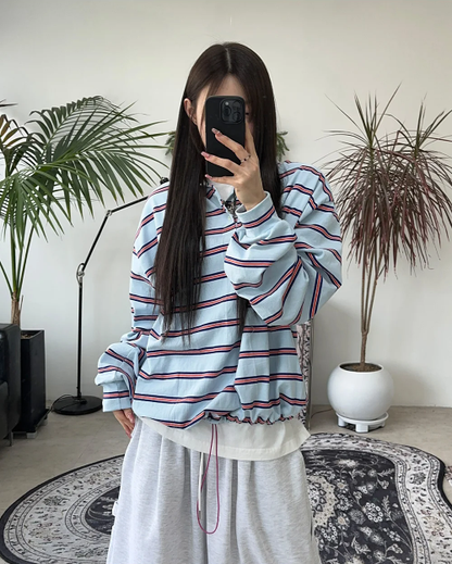 STRIPED RUGBY POLO SHIRT