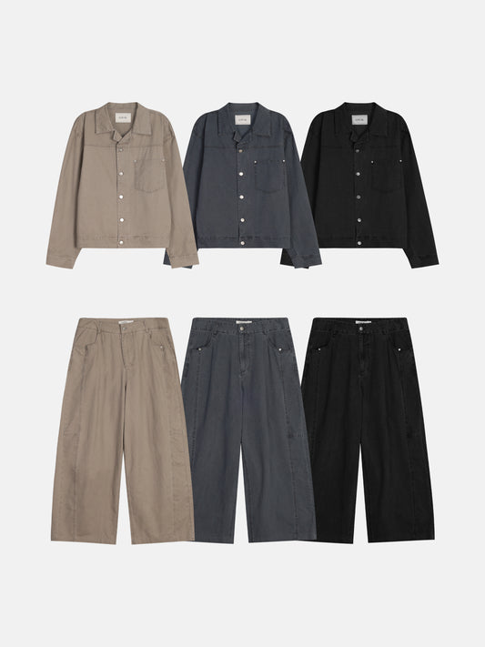 メンズセットアップ WooStore ピグメント セットアップ ジャケット パンツ メンズ フラット 正面