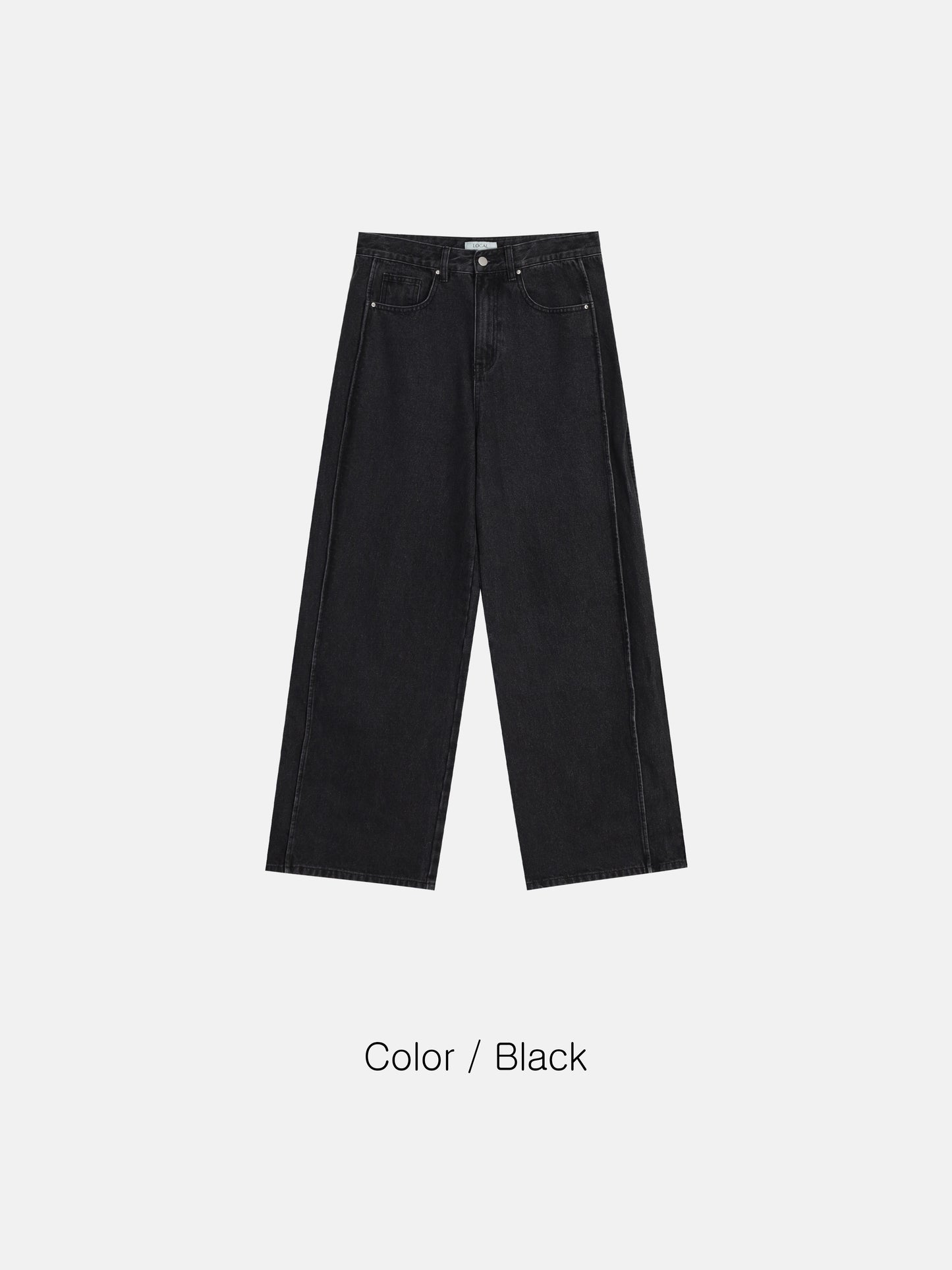 Wide Straight Denim Pants (2 Colors)