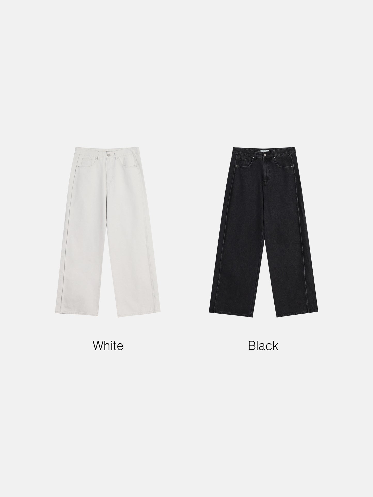 Wide Straight Denim Pants (2 Colors)