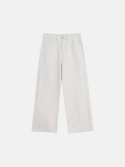 Wide Straight Denim Pants (2 Colors)
