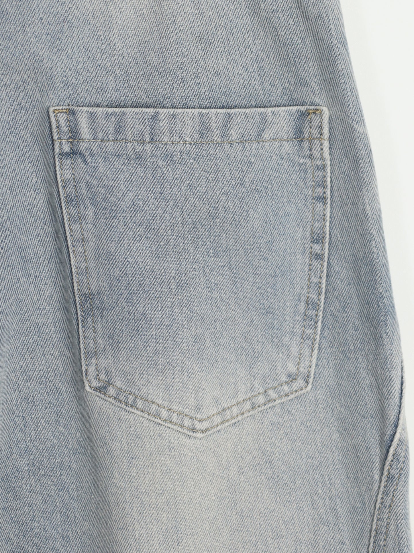 Curve Panel Wide Baggy Denim Pants (2 Colors)