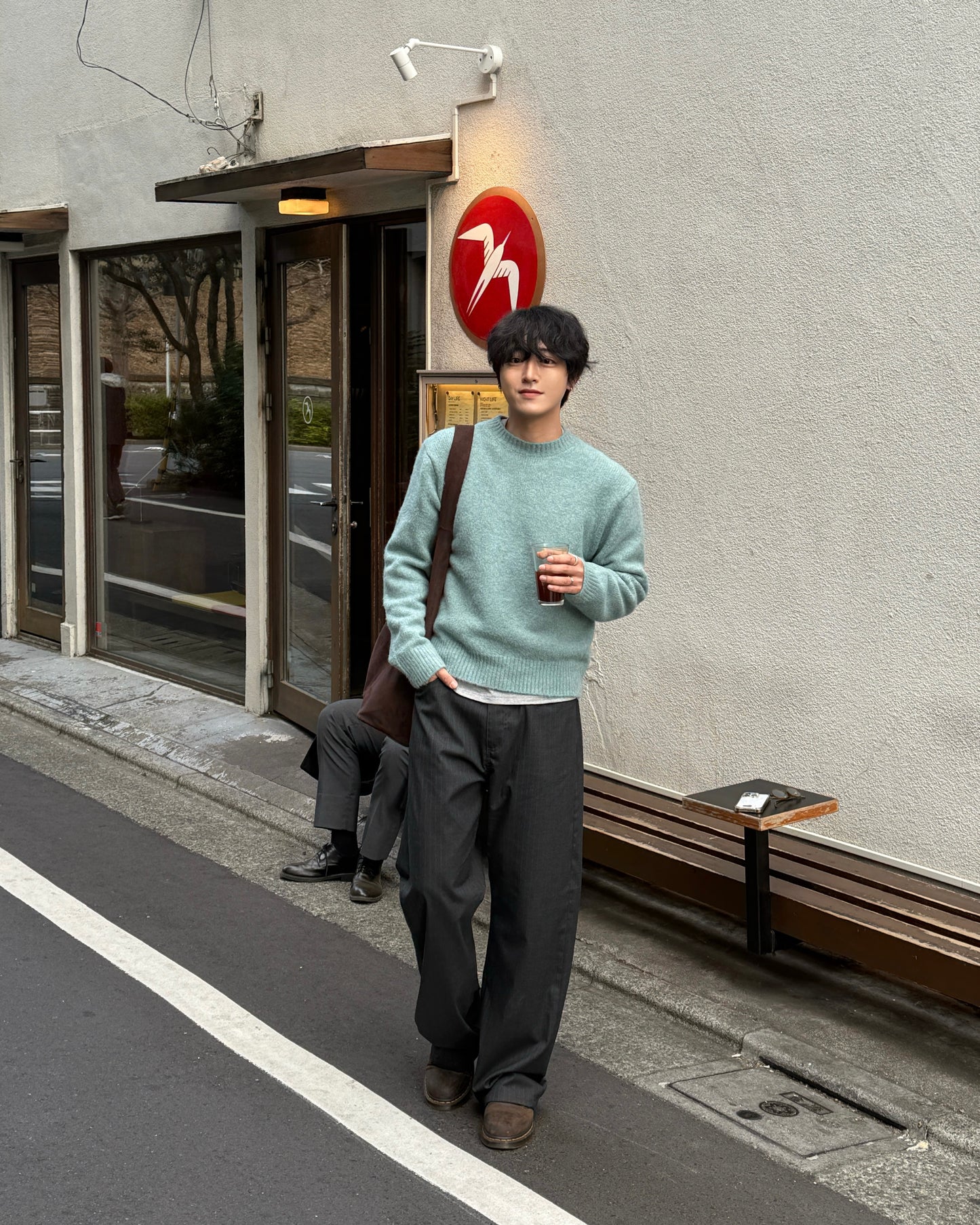 Pinstripe Wide Straight Pants