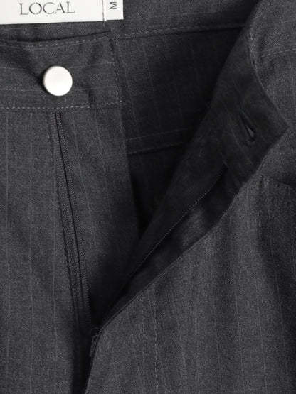 Pinstripe Wide-Leg Trousers