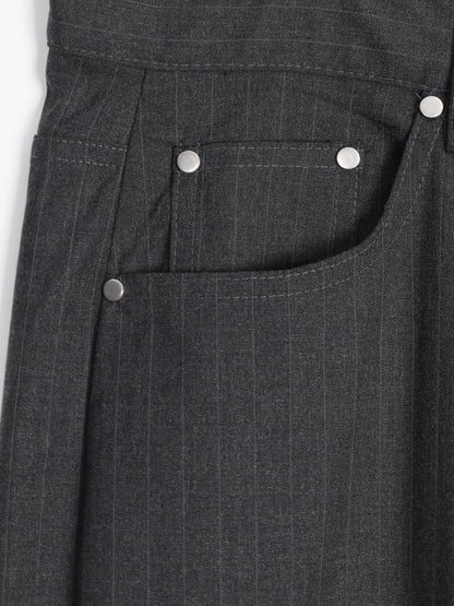 Pinstripe Wide-Leg Trousers