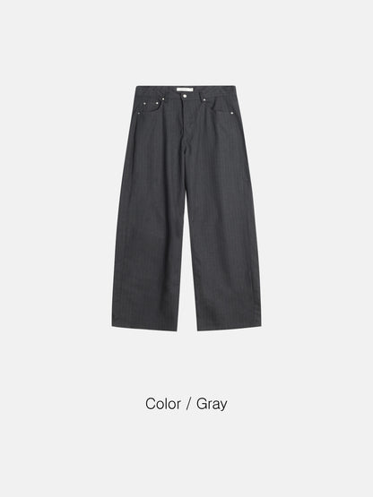 Pinstripe Wide-Leg Trousers