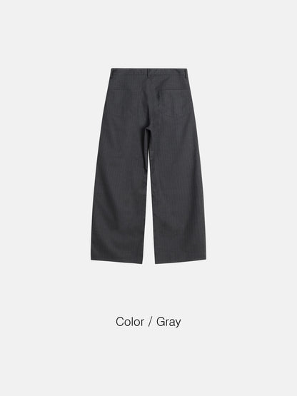 Pinstripe Wide-Leg Trousers
