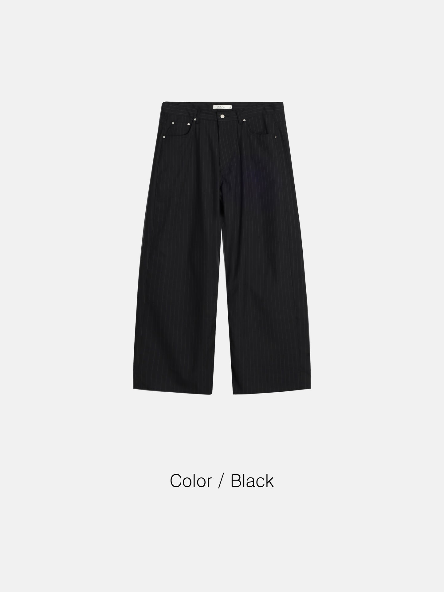 Pinstripe Wide Straight Pants