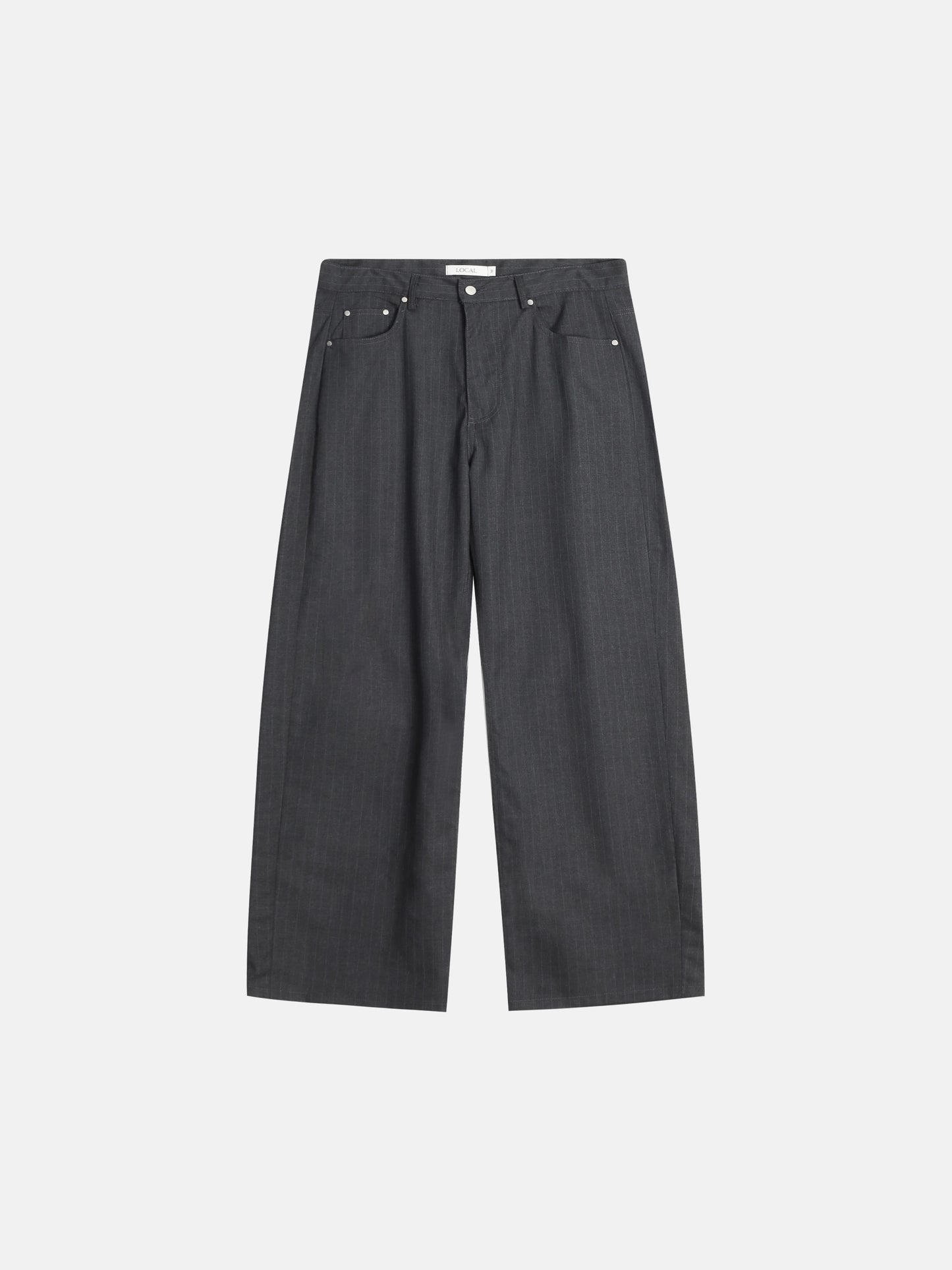 Pinstripe Wide Straight Pants