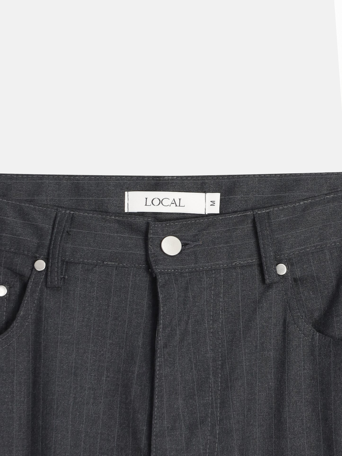 Pinstripe Wide Straight Pants