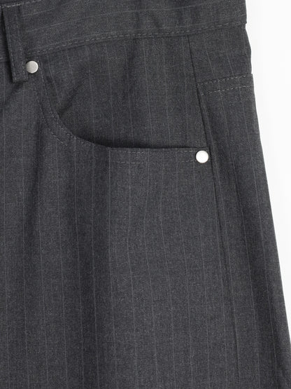 Pinstripe Wide-Leg Trousers