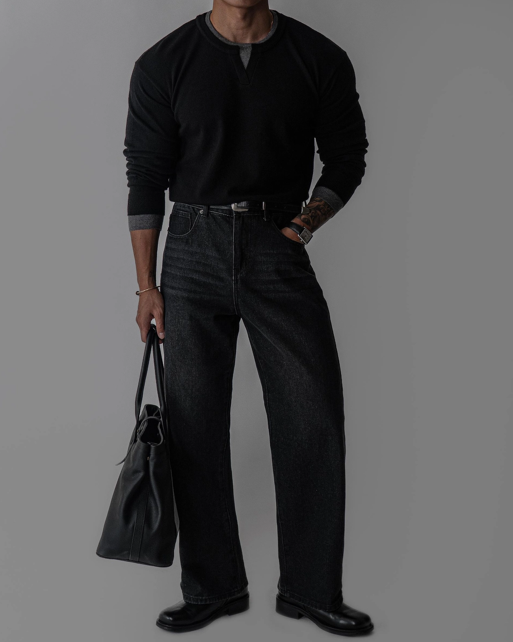 Layered Contrast Knit Top