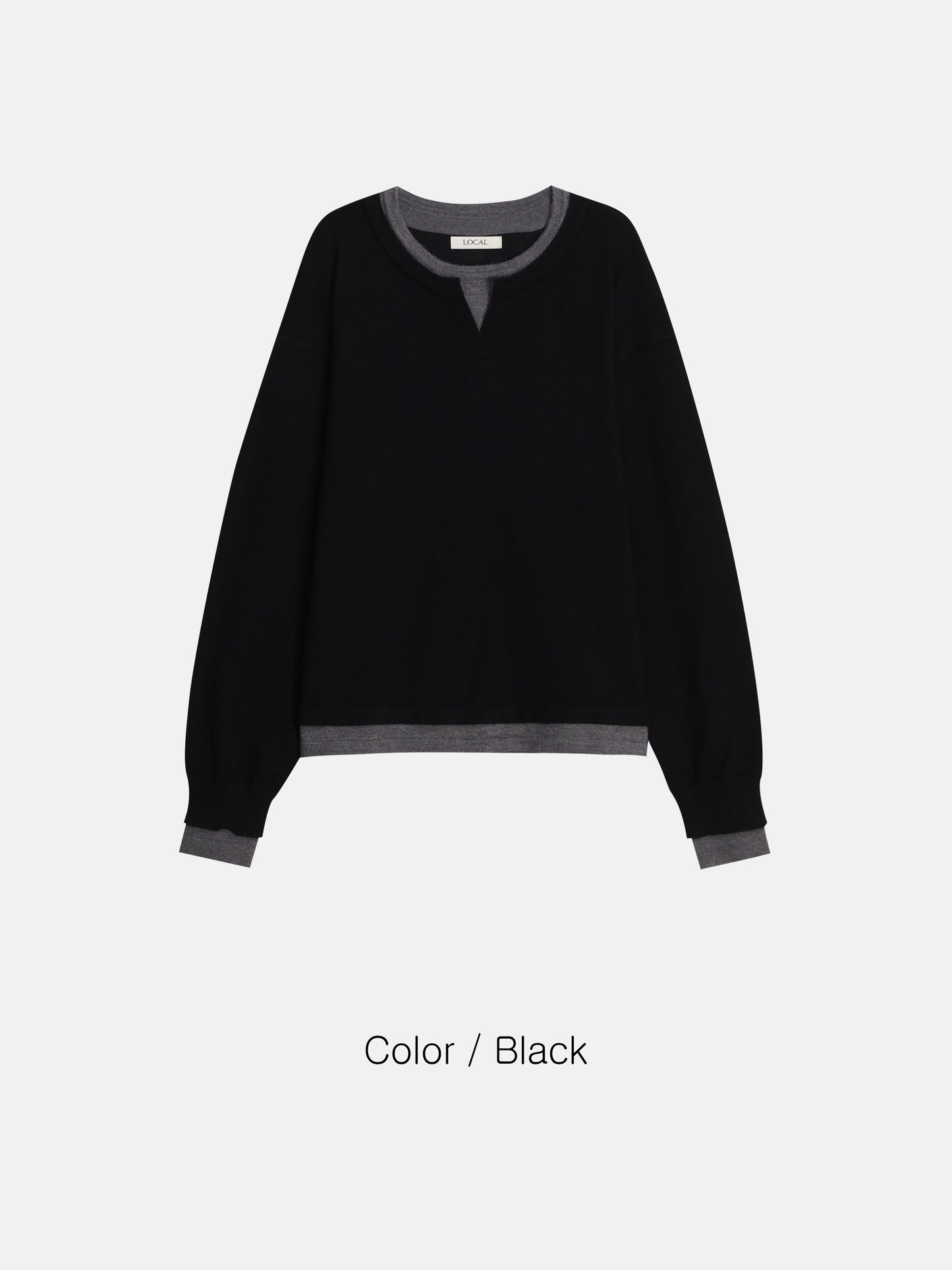 Layered Contrast Knit Top