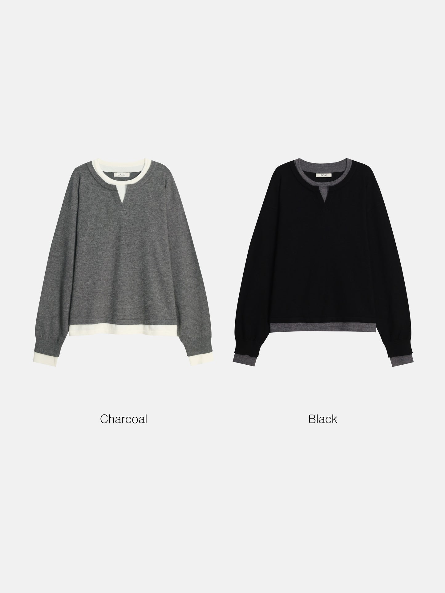 Layered Contrast Knit Top