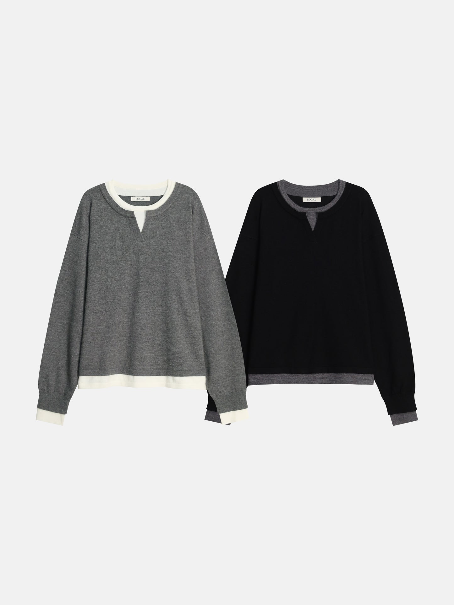 Layered Contrast Knit Top