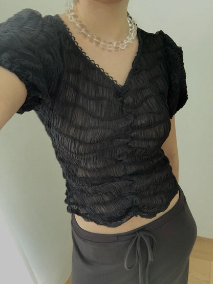 【A MA:DE 2026SS】Sheer blouse ( 2color )