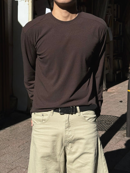 Chrome Muscle Ribbed Long Sleeve T-shirt