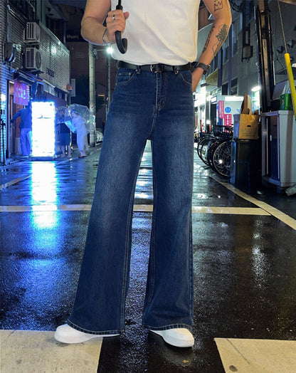 Semi Flare Wide Denim Pants