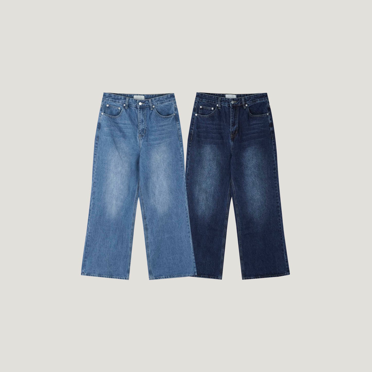 Semi Flare Wide Denim Pants