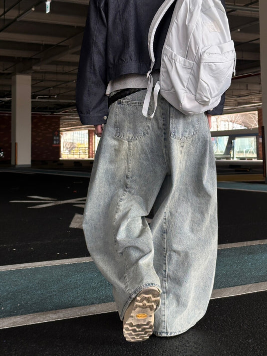 Pin Tuck Balloon Denim Pants