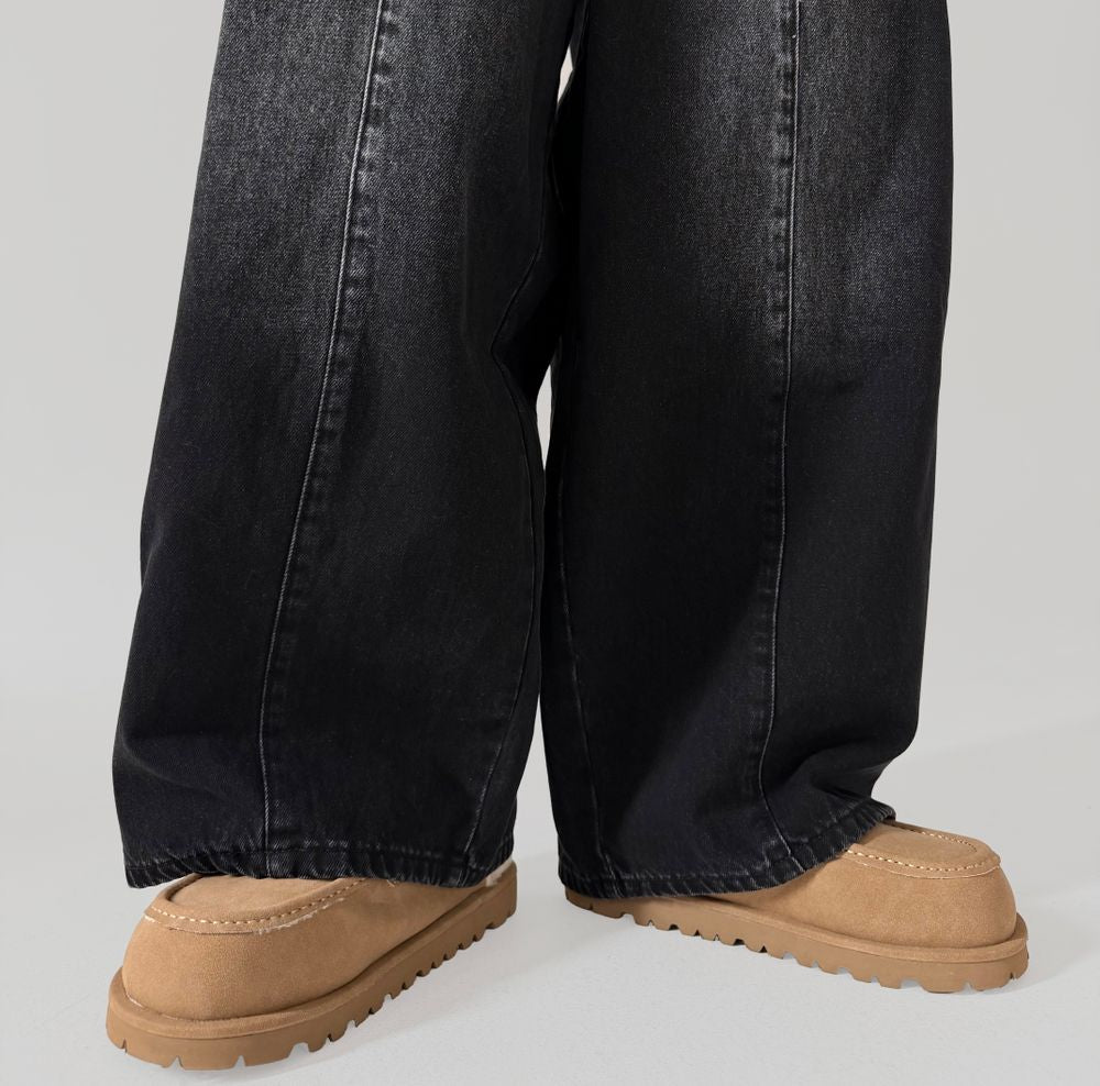 Pin Tuck Balloon Denim Pants