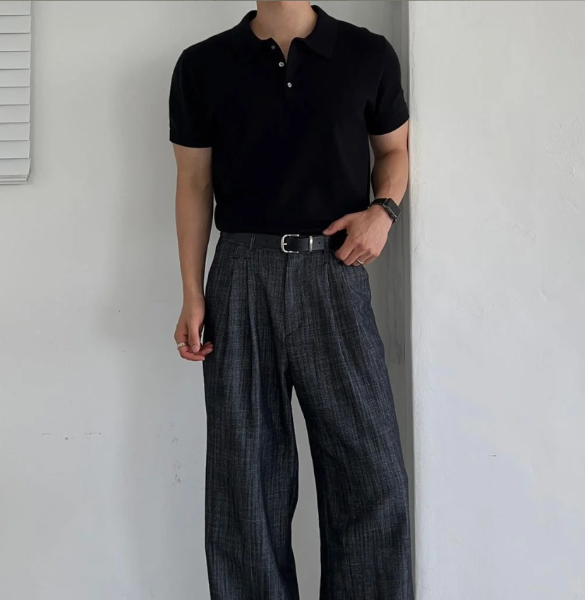 Muscle Fit Project Button Collar Short Sleeve Knit