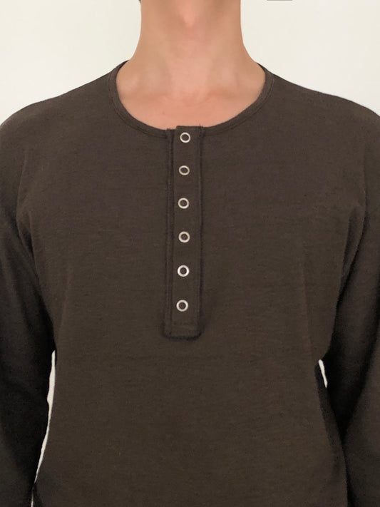 Slub Henley Neck Long Sleeve